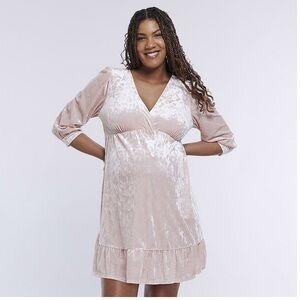 NWT Motherhood maternity ruffle hem babydoll dress lotus size small